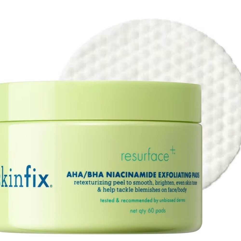 Skinfix AHA/BHA Niacinamide Exfoliating Pads -60 wipes BNIB